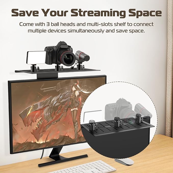 Ulanzi LS16 DSLR Monitor Top Shelf Clamp for VESA Arm & Desk Mounts