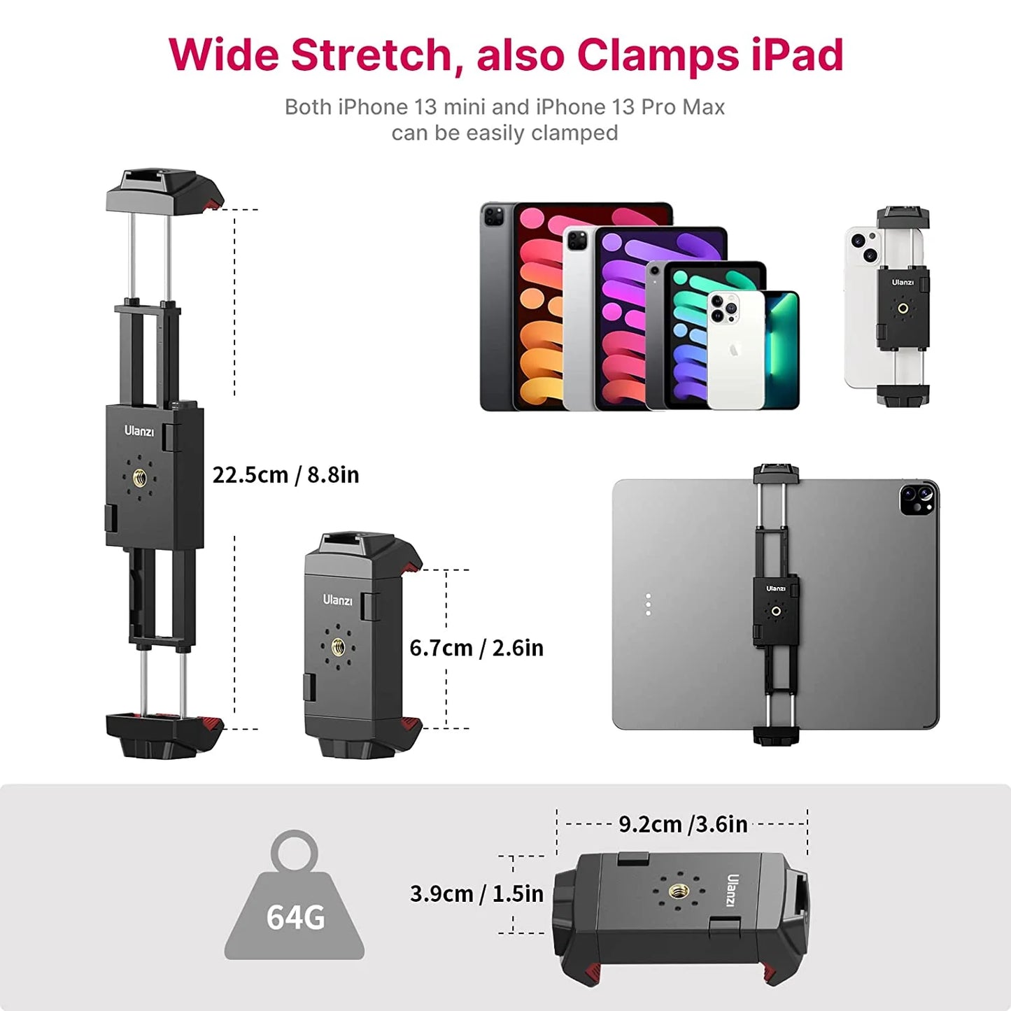 Ulanzi ST-29 Tripod Mount for Smartphone & Tablet