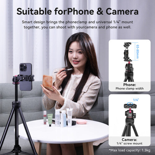 Ulanzi TT51 Portable Tripod Stand with 360Ã‚Â° Ball Head & Phone Holder