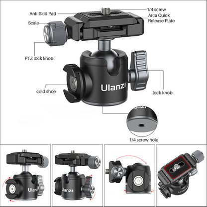 Ulanzi U-80L Ball Head with Side Cold Shoe & Arca QR